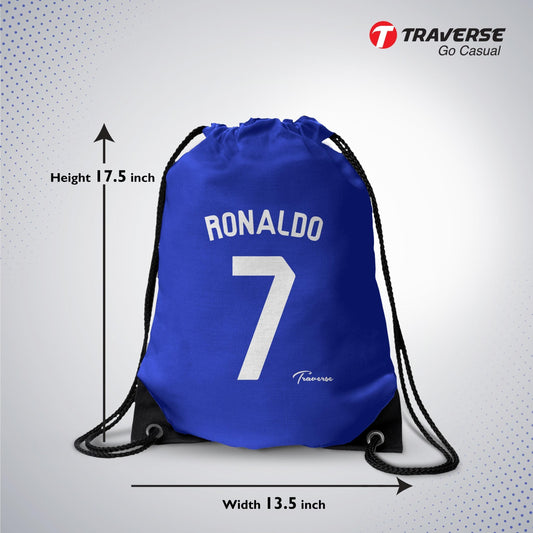 Blue Ronaldo Drawstring Bag(Eyelet)