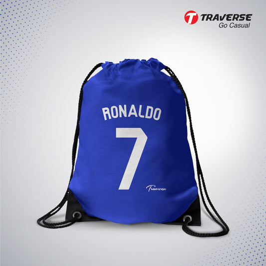 Blue Ronaldo Drawstring Bag(Eyelet)