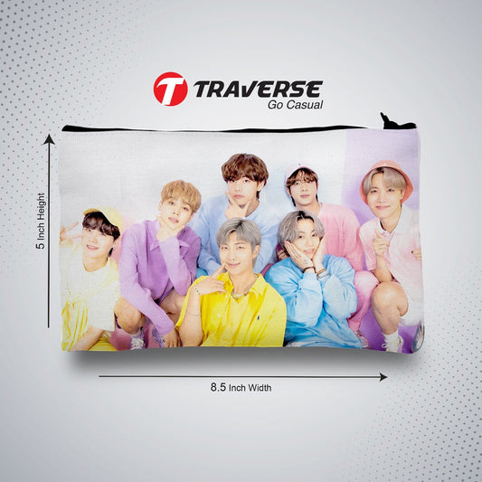 BTS Pencil Pouch- Digitally Printed on Fabric by Traverse