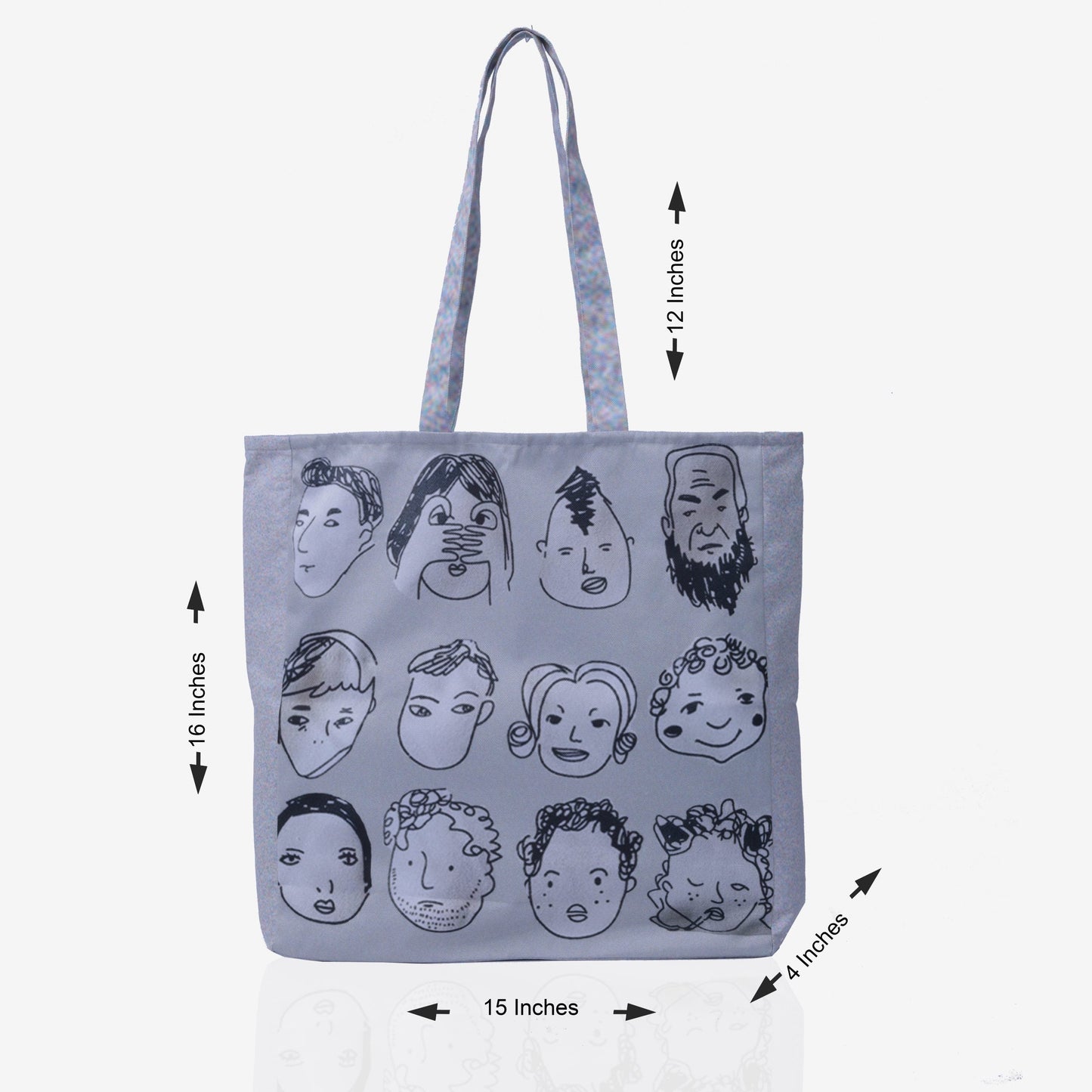 Traverse Canvas Printed Tote Bag for Women - Market Bag, Cute Tote Bag Aesthetic Purse, Handbag for Work, Book Bag, Accessories, Supplies, Office, School - 16x15 Inches