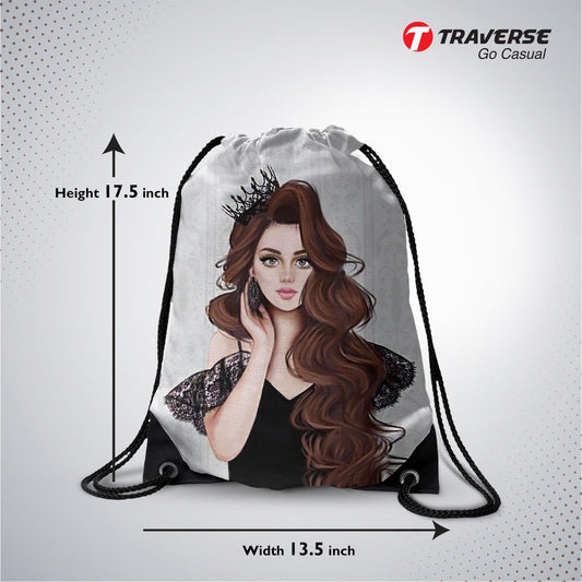 Girls Digitally Printed Drawstring Bag