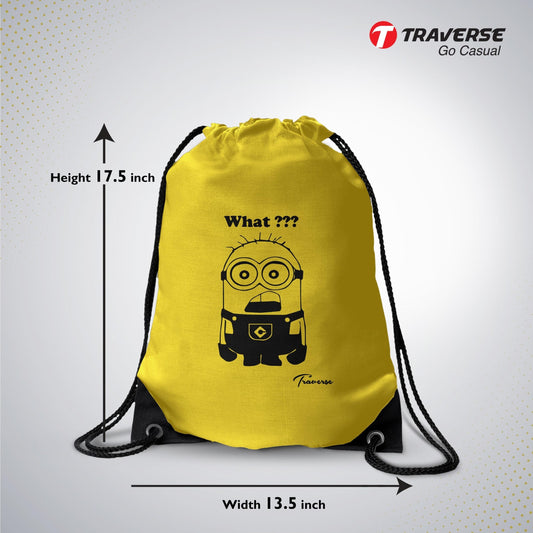 Yellow Minion Drawstring Bag-Eyelet