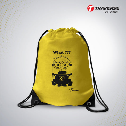 Yellow Minion Drawstring Bag-Eyelet