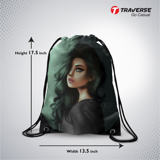 Girls Digitally Printed Drawstring Bag