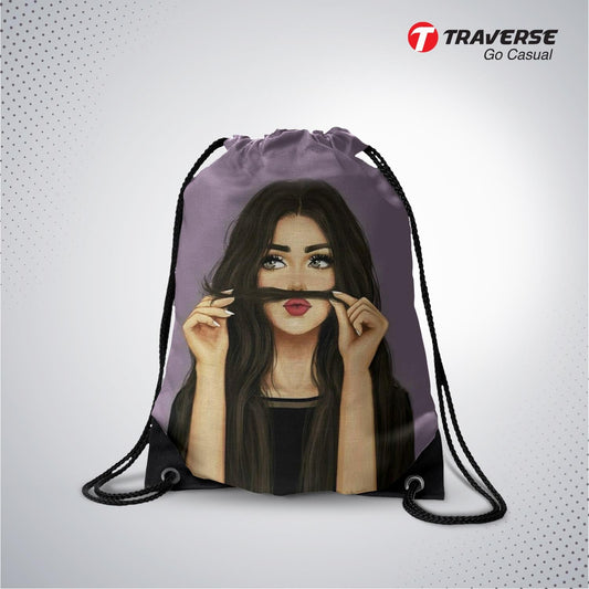 Girls Digitally Printed Drawstring Bag