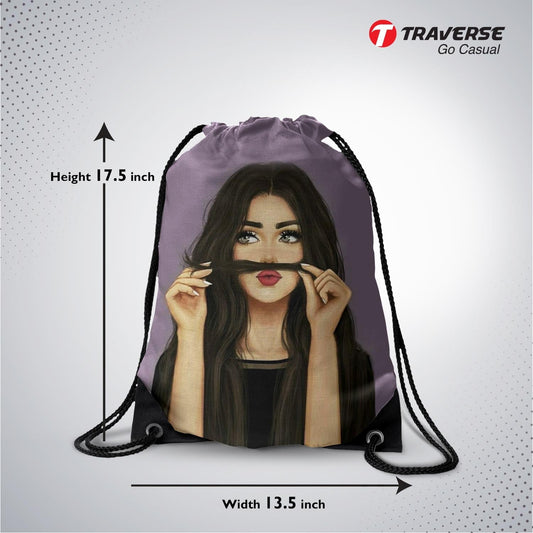 Girls Digitally Printed Drawstring Bag