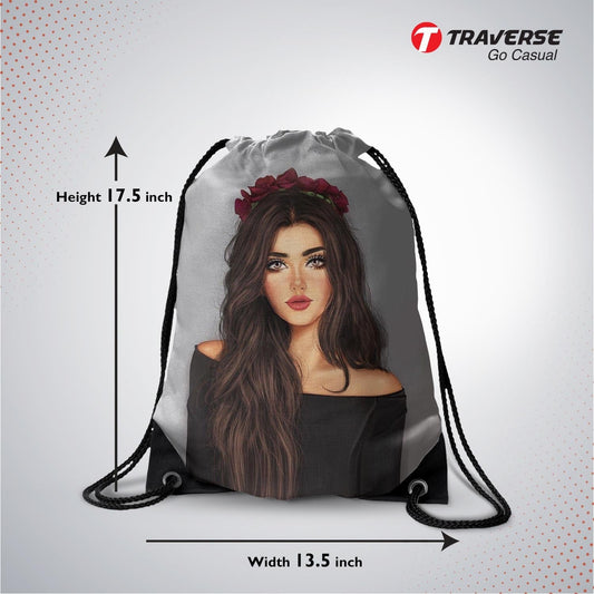 Girls Digitally Printed Drawstring Bag