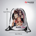 Black Pink Digitally Printed Drawstring Bag