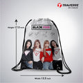 Black Pink Digitally Printed Drawstring Bag