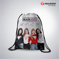 Black Pink Digitally Printed Drawstring Bag