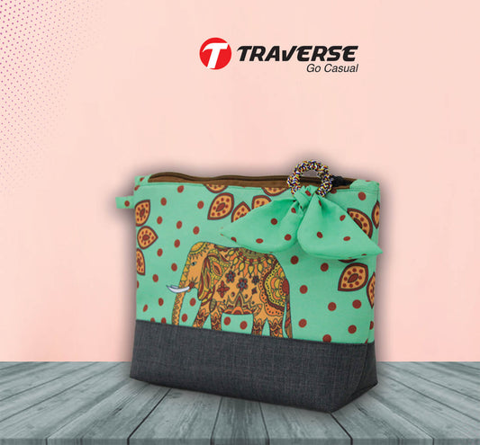 Makeup pouch for Girls- Digitally Printed on Canvas Fabric by Traverse