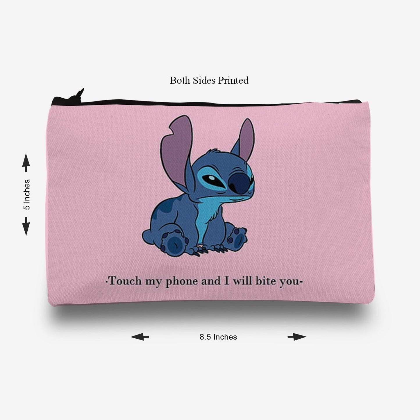 Traverse Lilo & Stitch Cartoon pencil pouch for boys & girls. Digitally printed on Fabric with both sides printed