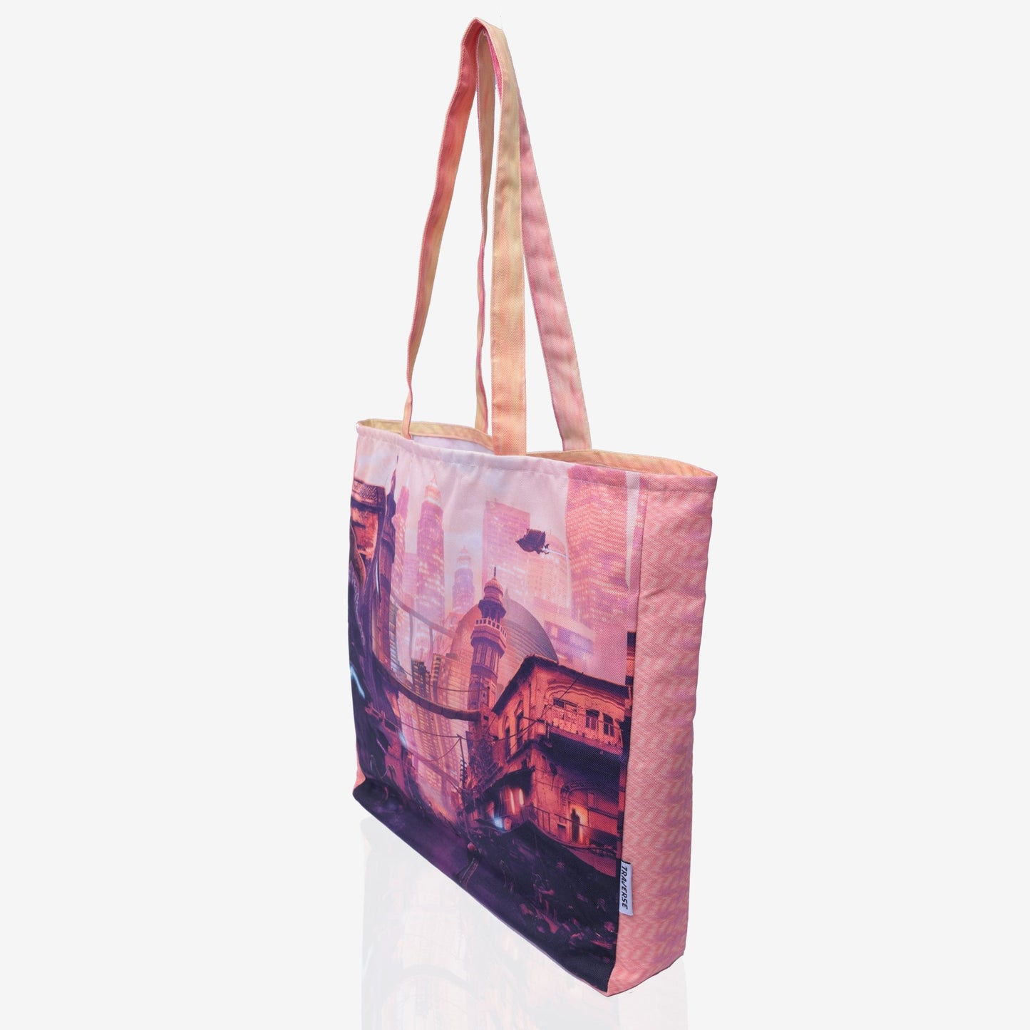 Traverse Canvas Printed Tote Bag for Women by TRAVERSE- Market Bag, Cute Tote Bag Aesthetic Purse, Handbag for Work, Book Bag, Accessories, Supplies, Office, School - 16x15 Inches