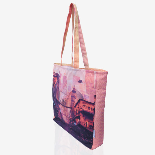 Traverse Canvas Printed Tote Bag for Women by TRAVERSE- Market Bag, Cute Tote Bag Aesthetic Purse, Handbag for Work, Book Bag, Accessories, Supplies, Office, School - 16x15 Inches