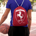 Red and White Drawstring Bag-Eyelet