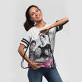 Black Pink Digitally Printed Drawstring Bag