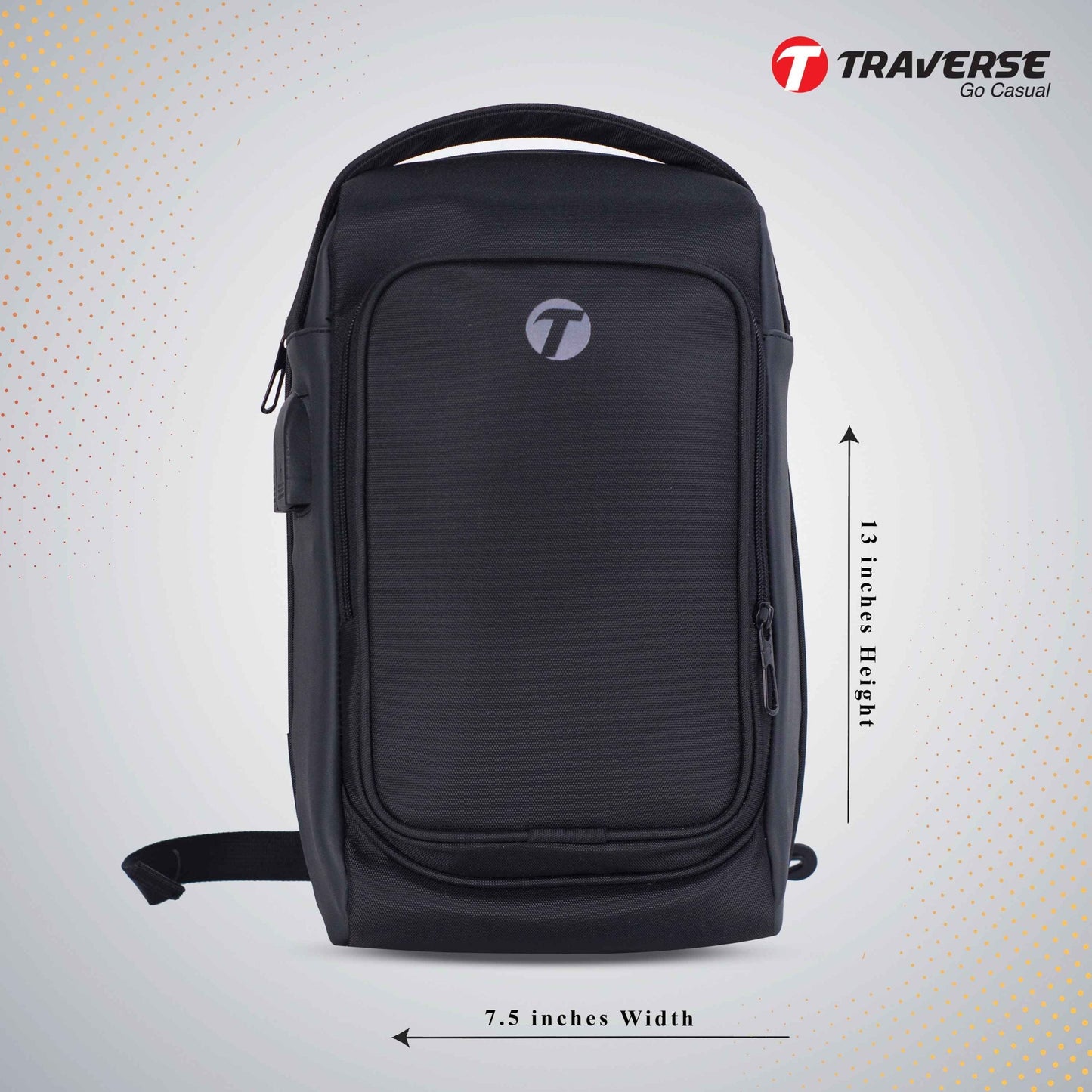 TRAVERSE, Men's Multifunction USB Shoulder Bag Travel Crossbody Messenger Bags Chest Bags Messenger Pack