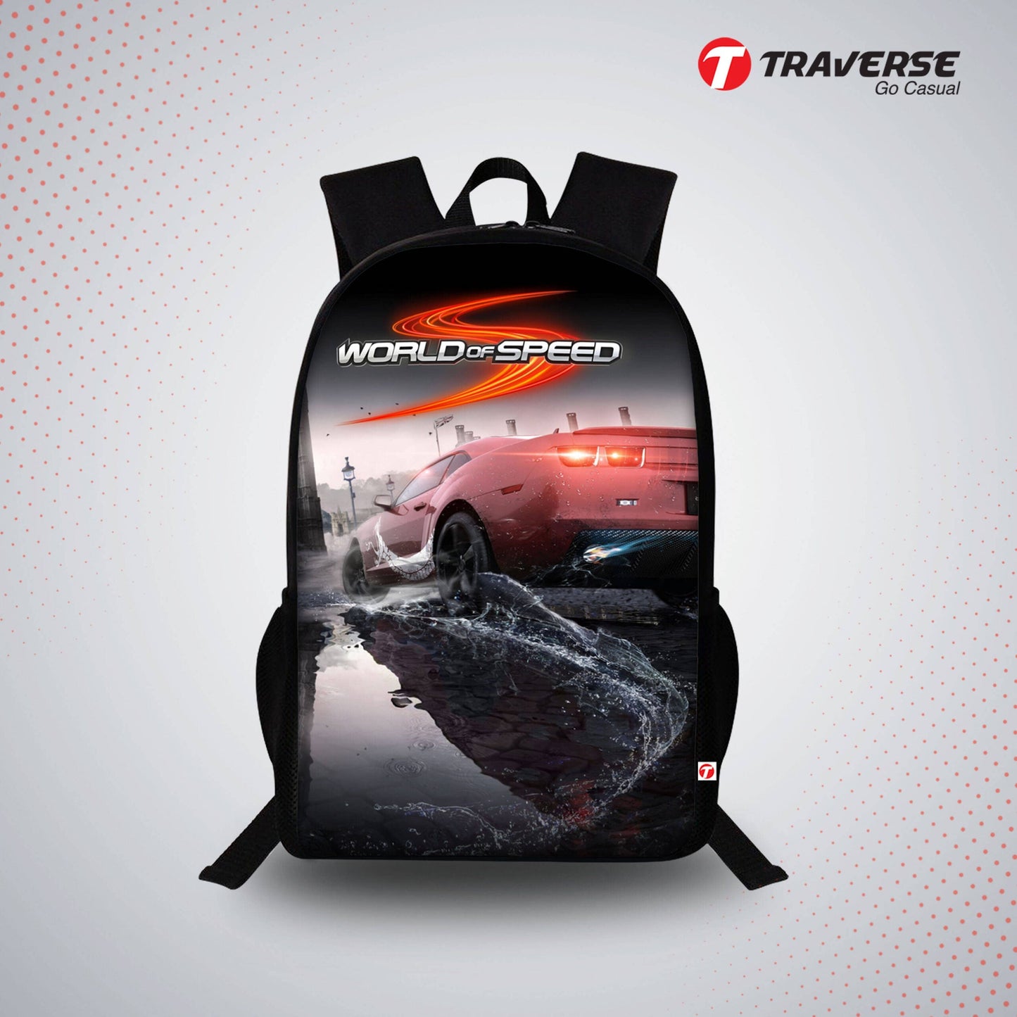 World of Speed Digital Print Backpack