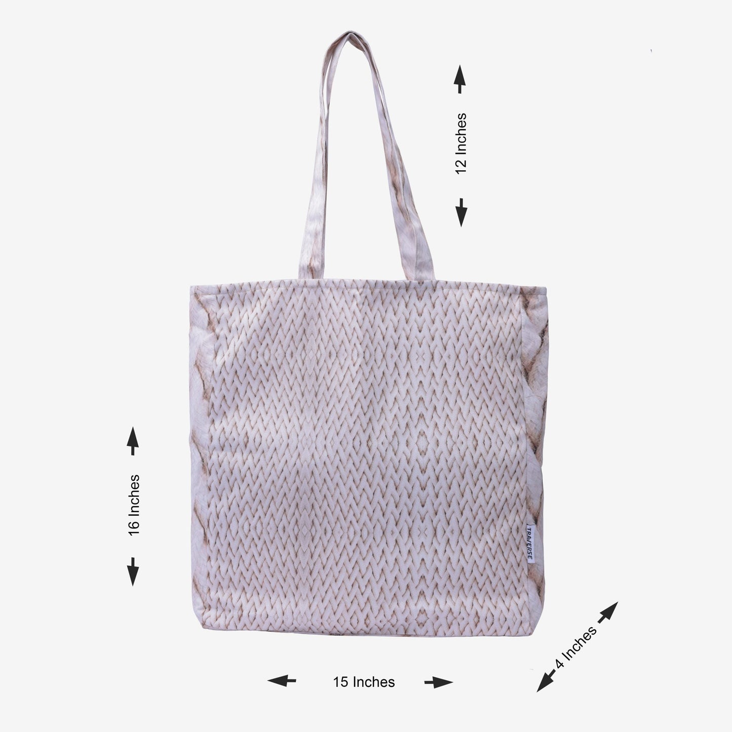 Traverse Canvas Printed Tote Bag for Women - Market Bag, Cute Tote Bag Aesthetic Purse, Handbag for Work, Book Bag, Accessories, Supplies, Office, School - 16x15 Inches