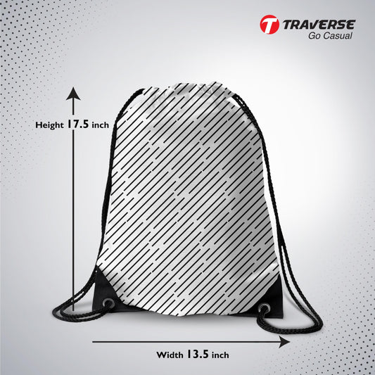 Grey Drawstring Bag