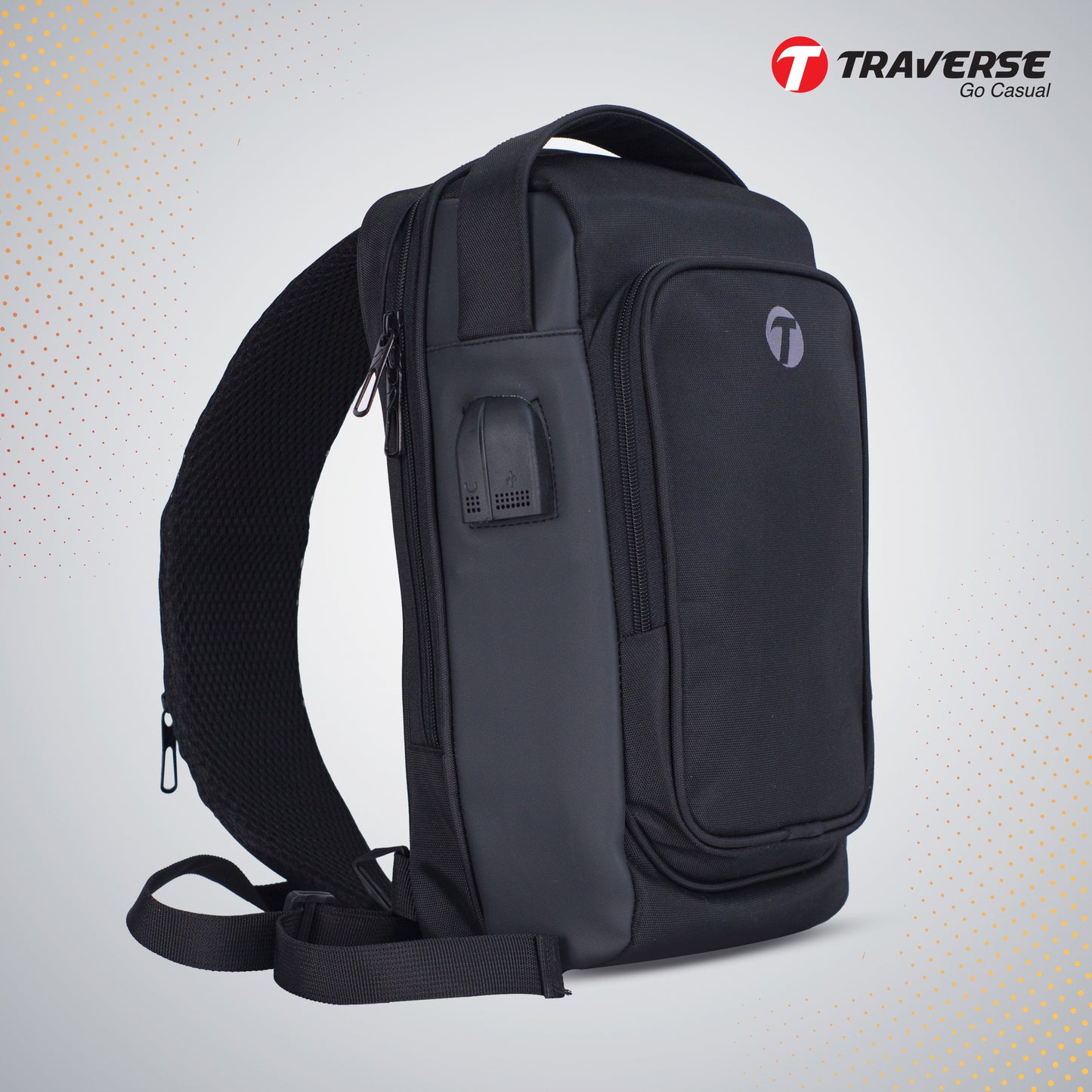 Men’s Multifunction USB Shoulder Bag Travel Crossbody Messenger Bags Chest Bags Messenger Pack