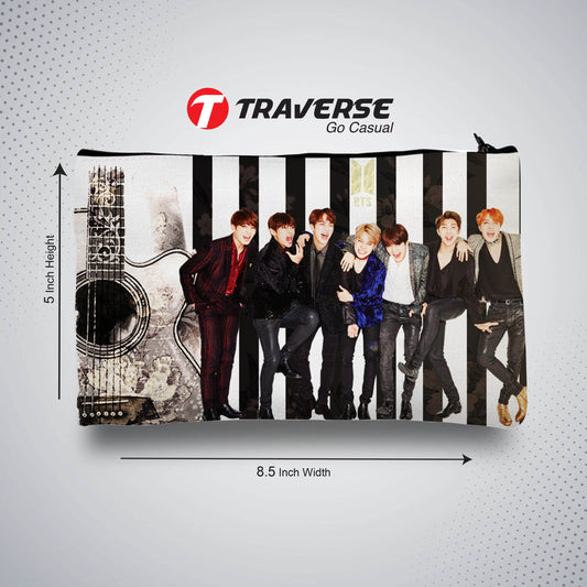BTS Pencil Pouch - Best Quality KPOP Pencil Case (Digitally Printed on Fabric by Traverse)