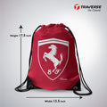 Red and White Drawstring Bag-Eyelet