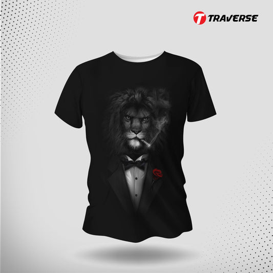 Lion 3D Printed T-Shirts For Men's by Traverse