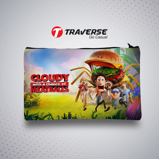 Cloudy with a chance of Meatballs  -Pencil Pouch (Digitally printed on Cloth)