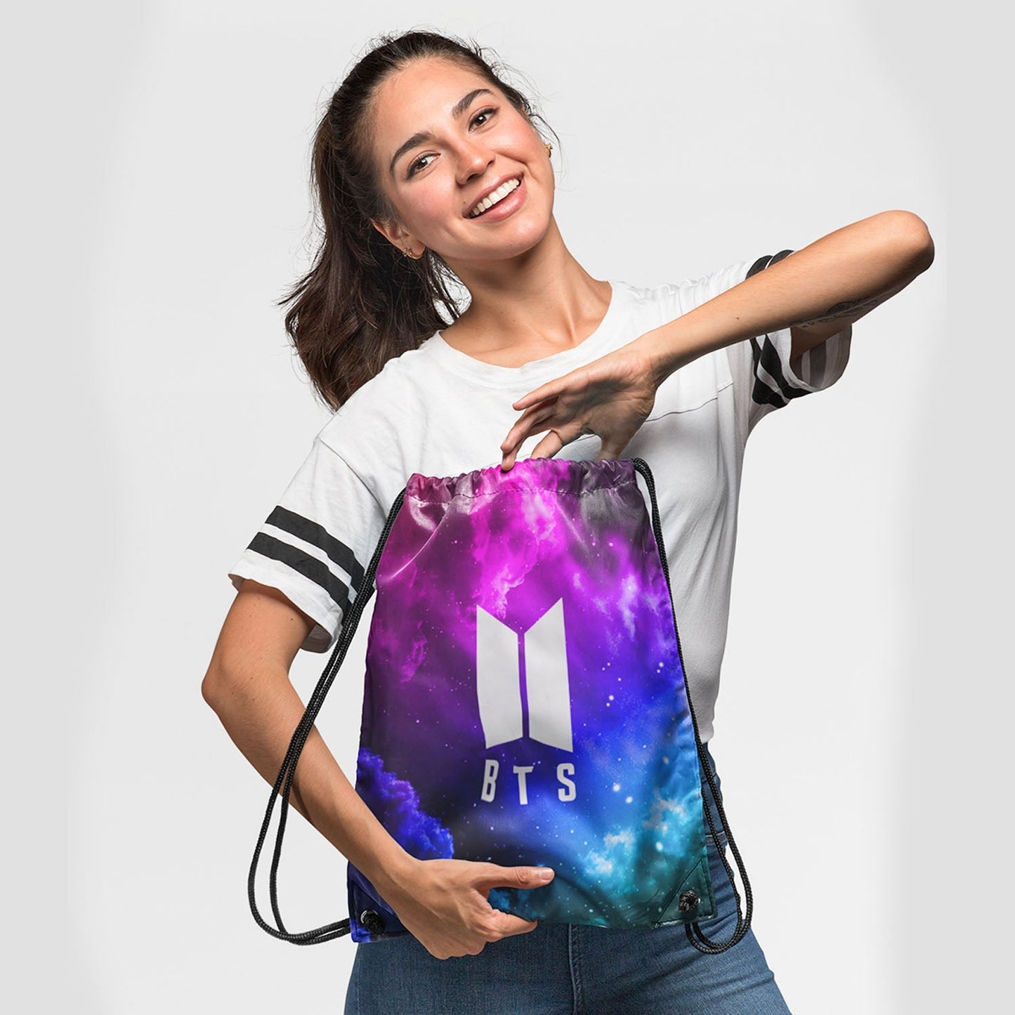 BTS Drawstring Bag - Best KPOP design digitally printed on fabric by Traverse