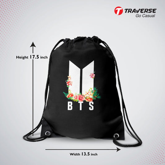 BTS Drawstring Bag - Digitally printed on fabric by Traverse
