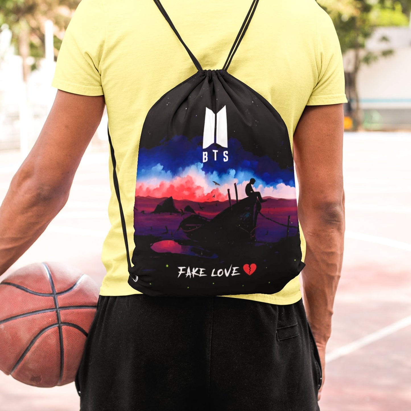 BTS Drawstring Bag ( Digital Printed On Cloth )