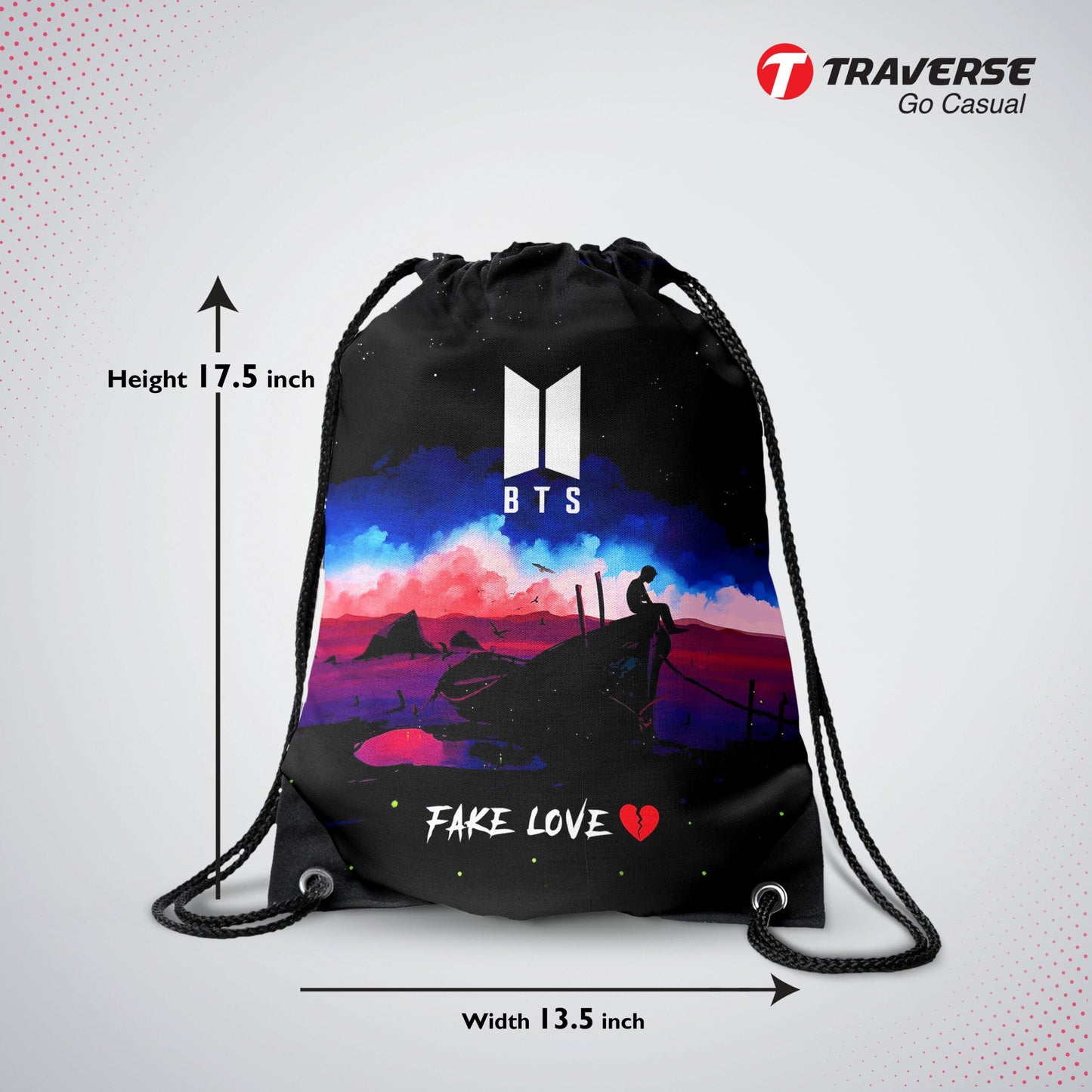 BTS Drawstring Bag ( Digital Printed On Cloth )