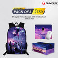 Pack of 3 BTS Army  - Bundle Offer - Backpack , BTS Box Pouch with BTS Mouse Pad