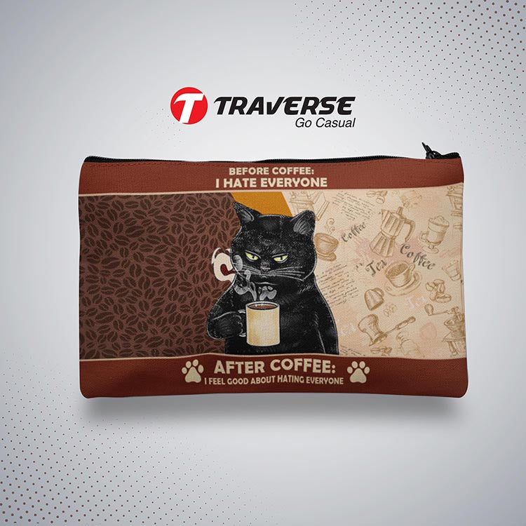Coffee Pencil Pouch (Digitally printed on Cloth)