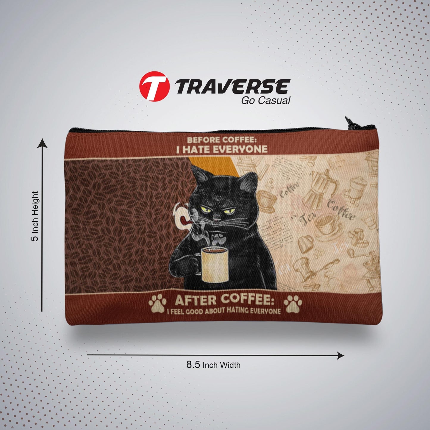 Coffee Pencil Pouch (Digitally printed on Cloth)