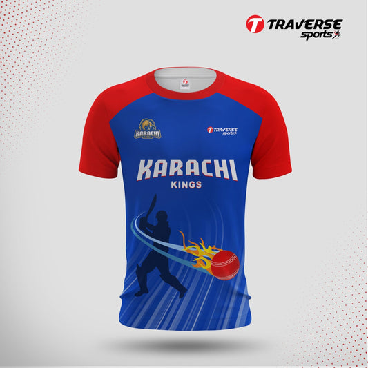 Karachi King PSL 6 Digitally Printed T-shirt for Men's by Traverse sports