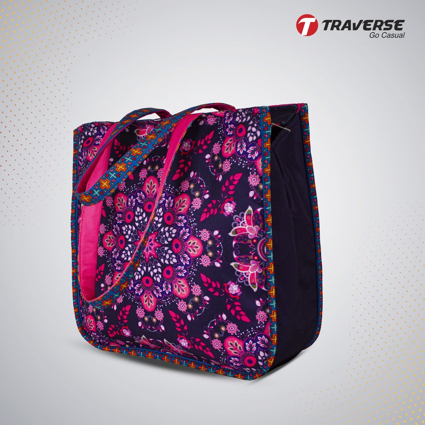 Traverse Floral Tote Bag for Women, Market Bag, Cute Tote Bag Aesthetic Purse, Handbag for Work, Book Bag, Accessories, Supplies, Office.