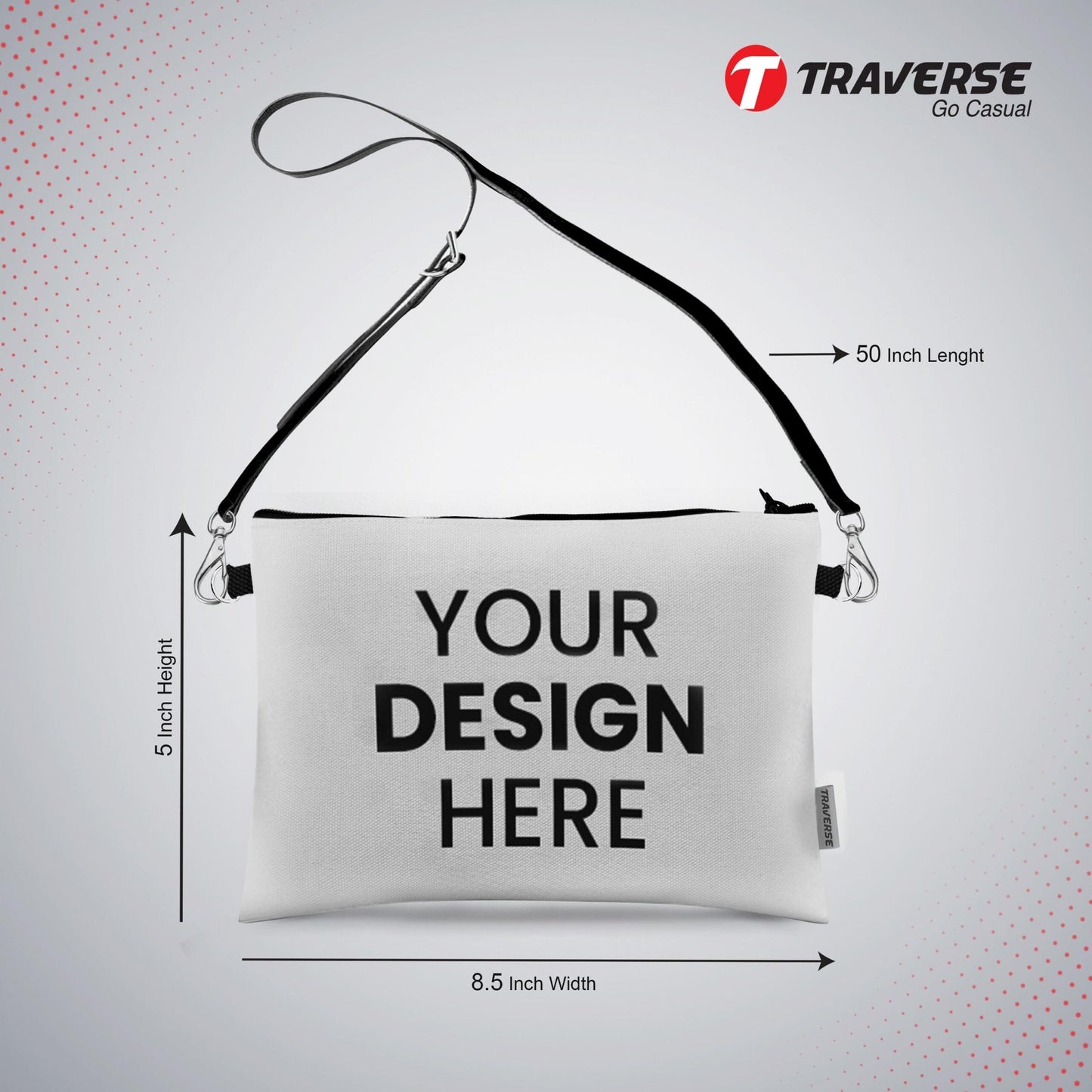 Customized - Pouch (Digitally printed on Cloth) with shoulder strap