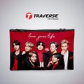 2 Zipper-BTS Pencil Pouch  (Digitally Printed On Both Side) By Traverse