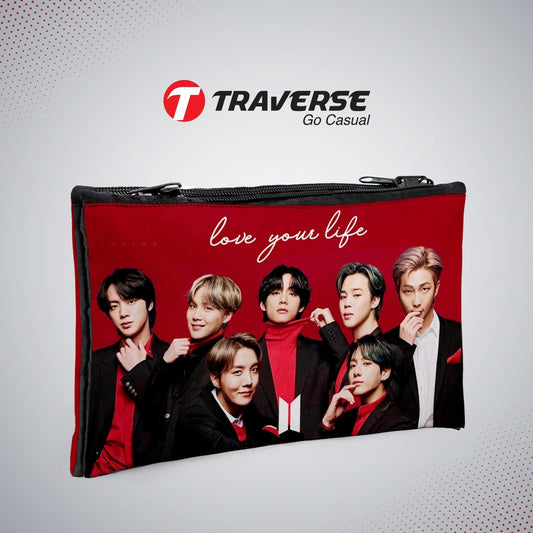 2 Zipper-BTS Pencil Pouch  (Digitally Printed On Both Side) By Traverse