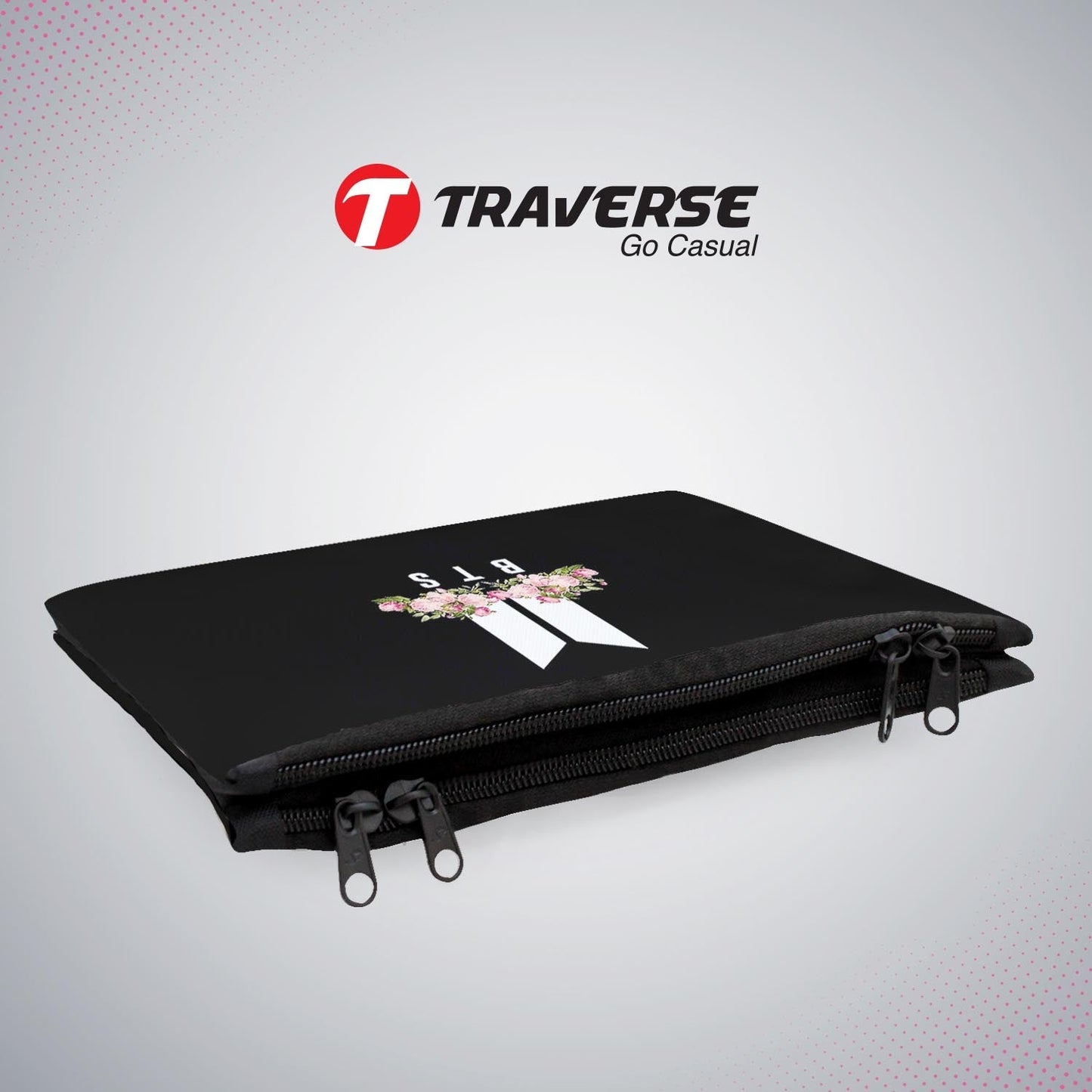 Dual Compartment- BTS pencil pouch (Digitally printed on both sides) by Traverse