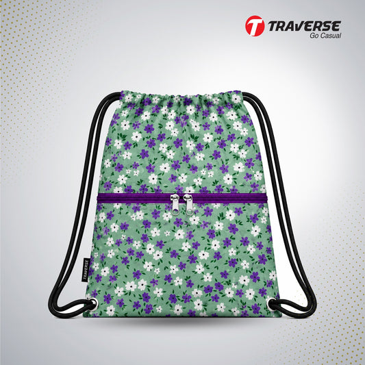 Traverse floral zipper drawstring