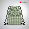 Traverse green floral zipper drawstring