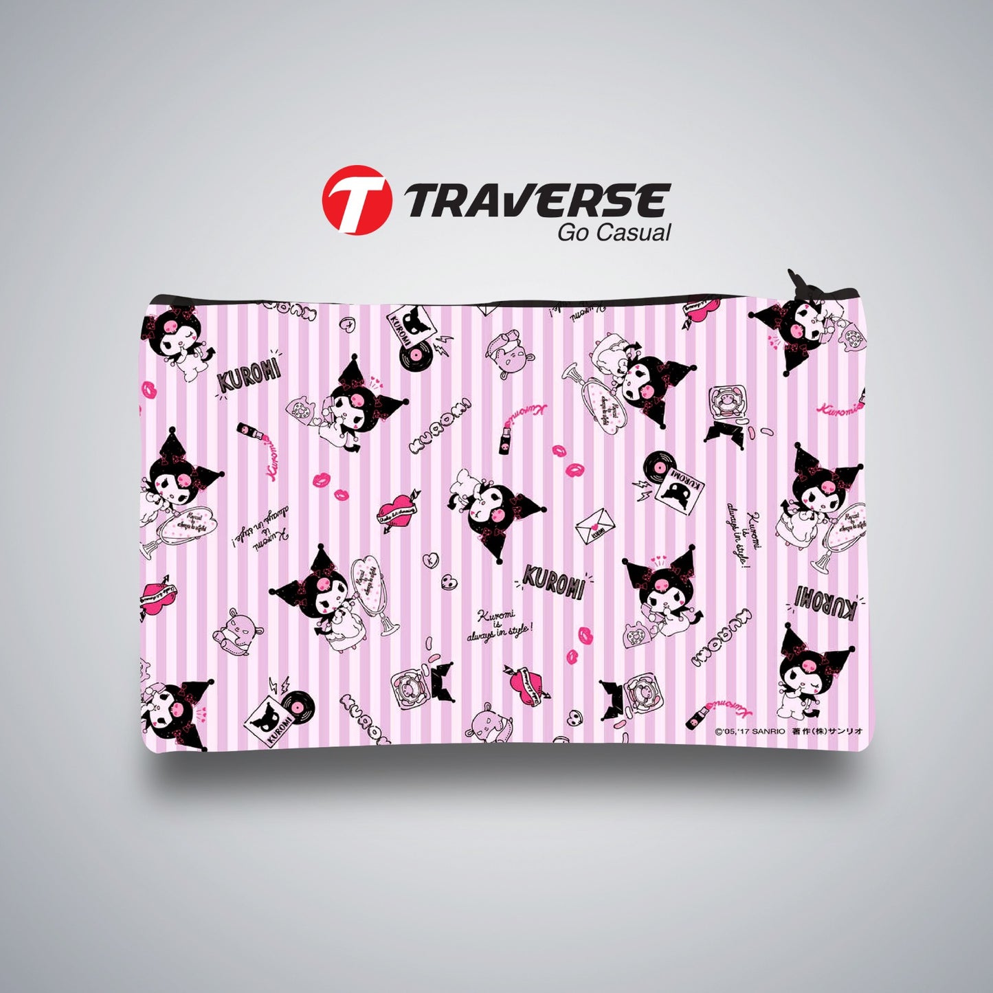 Traverse kuromi striped pencil pouch