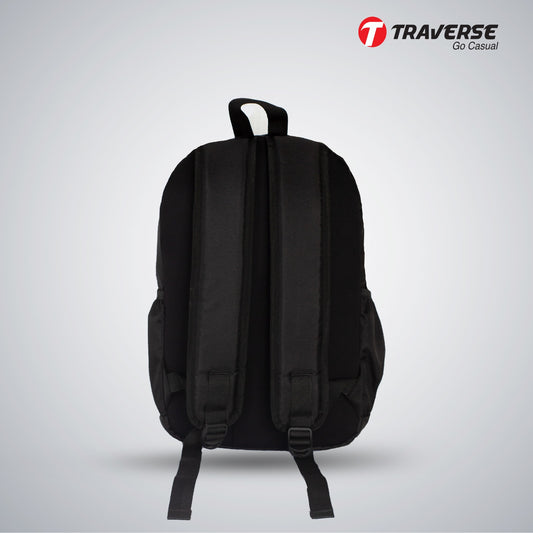 Traverse matt black college bag