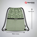 Traverse green floral zipper drawstring