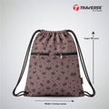 Traverse dark pink floral zipper drawstring