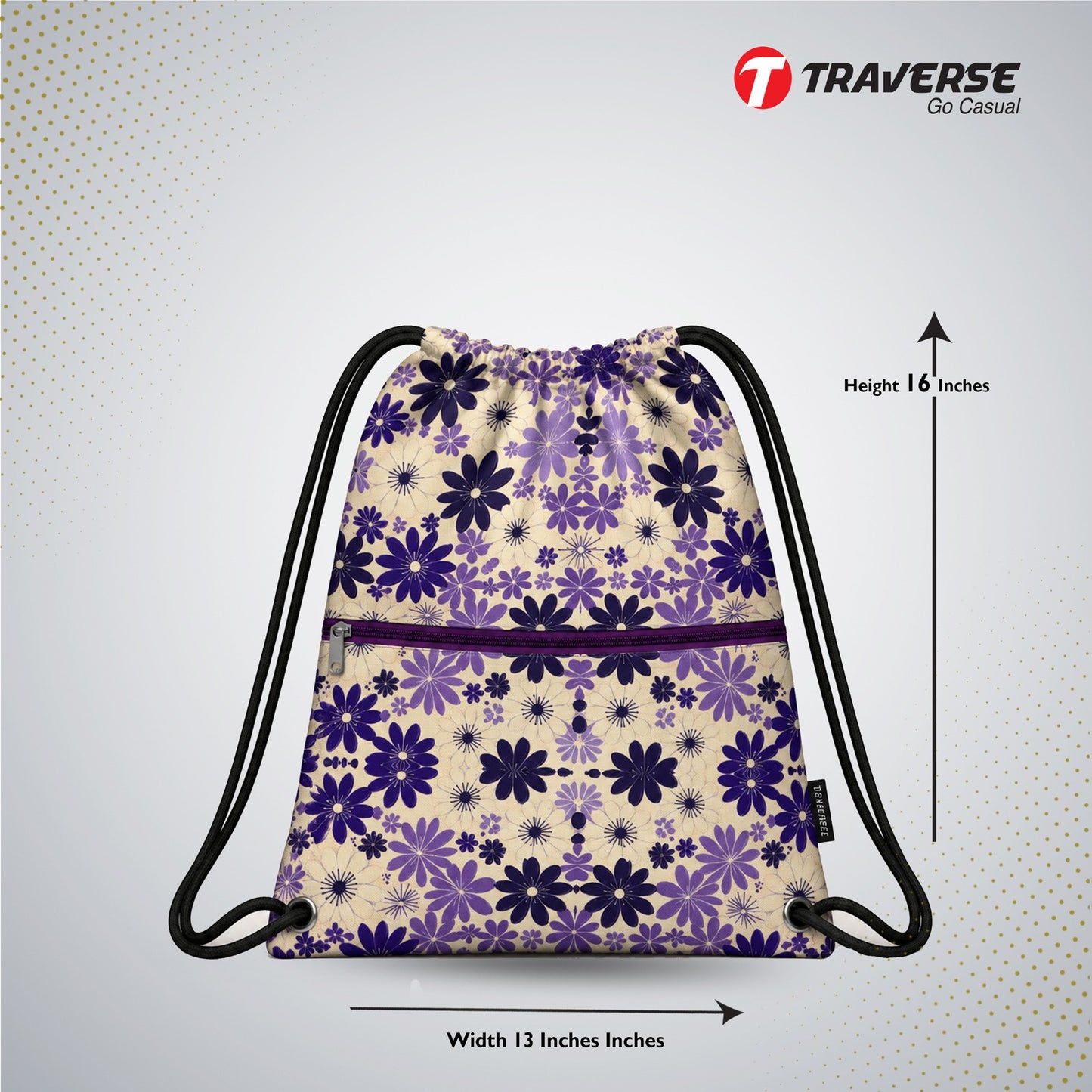 Traverse floral  zipper drawstring