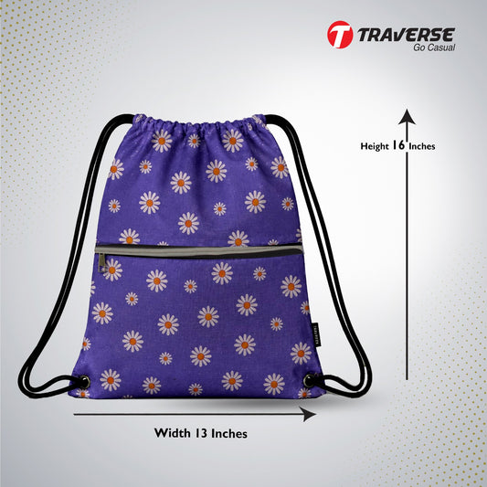 Traverse sunflower zipper drawstring